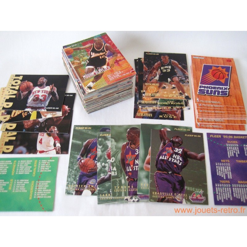 Lot 135 cartes NBA Fleer 95 96 série 1 jouets rétro jeux de société