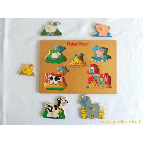 Puzzle En Bois Animaux Fisher-Price - 13 Pièces Pour Tout-Petits Dès 2 Ans - Apprentissage Des Formes Et Tri - 10