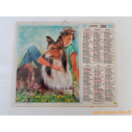 Almanach des PTT 1988 "Portaits enfants animaux"