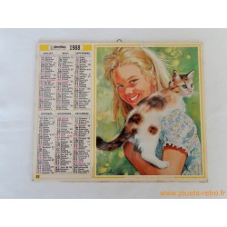 Almanach des PTT 1988 "Portaits enfants animaux"