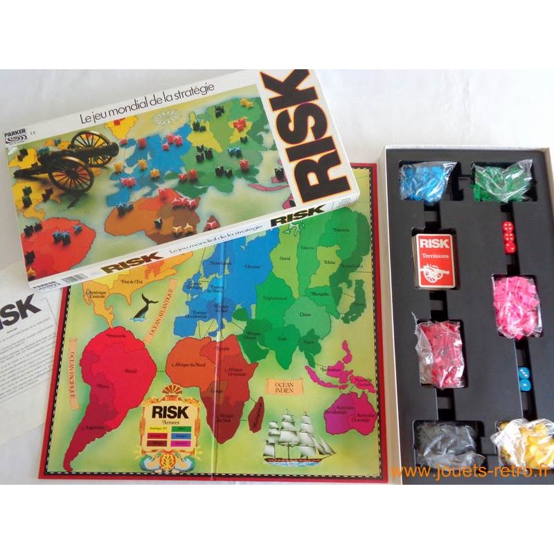Risk - Jeu Parker 1985 - jouets rétro jeux de société figurines et objets  vintage