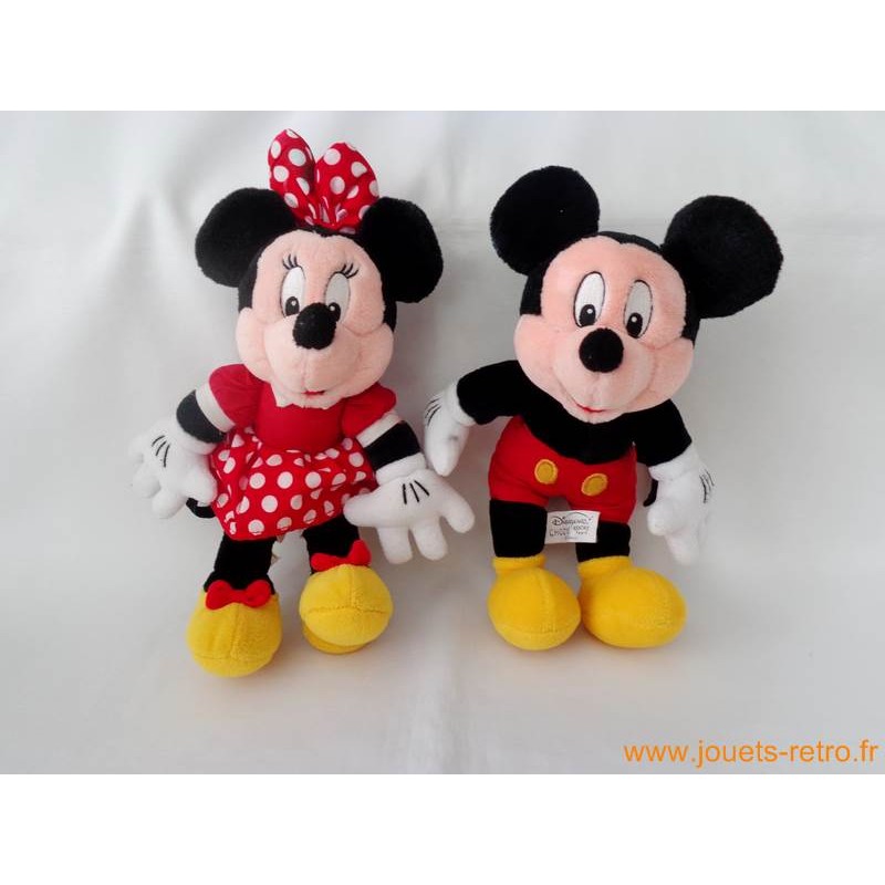 Lot peluches Mickey et Minnie Disneyland Paris - jouets rétro jeux de  société figurines et objets vintage