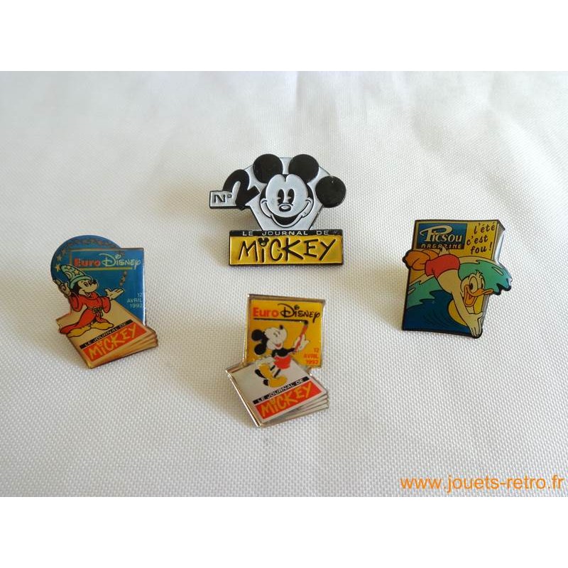 lot pin's Journal de Mickey Euro Disney - jouets rétro jeux de société  figurines et objets vintage