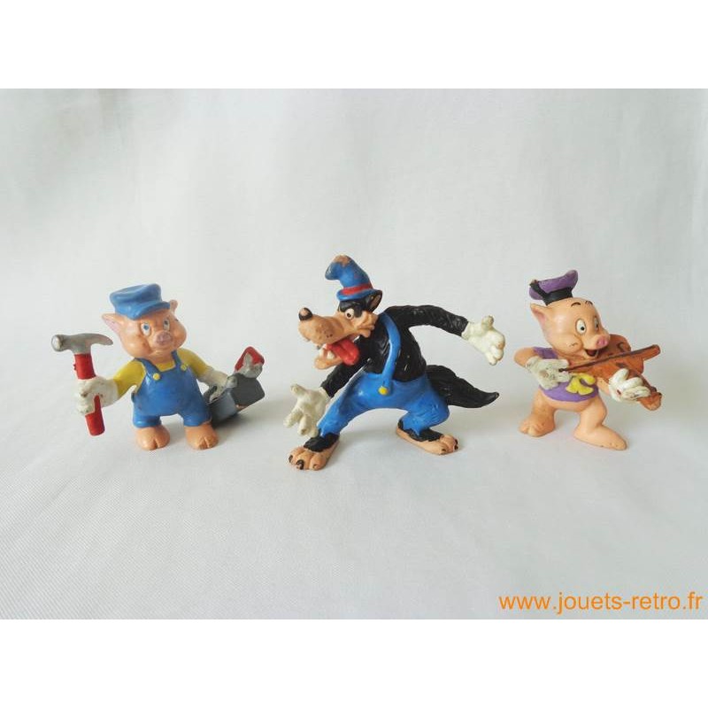 Lot figurines Les trois petits cochons Bully - jouets rétro jeux de  société figurines et objets vintage
