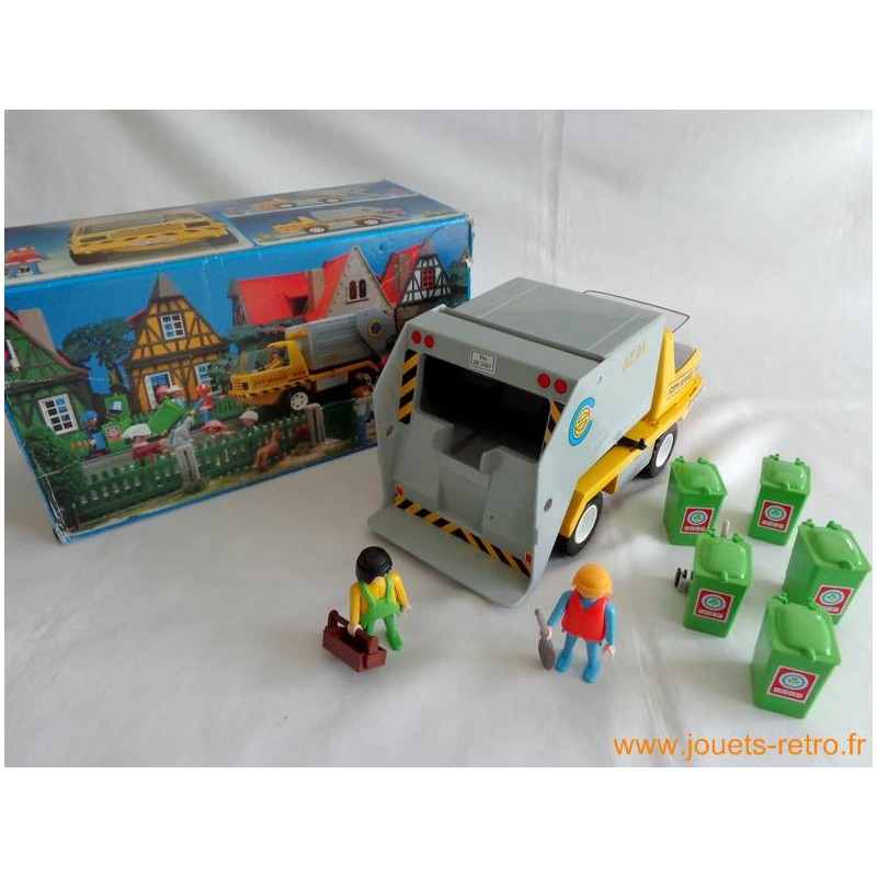 Camion poubelle Playmobil 3780 - jouets rétro jeux de société figurines  et objets vintage