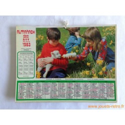 Almanach des PTT 1983 "enfants et animaux"
