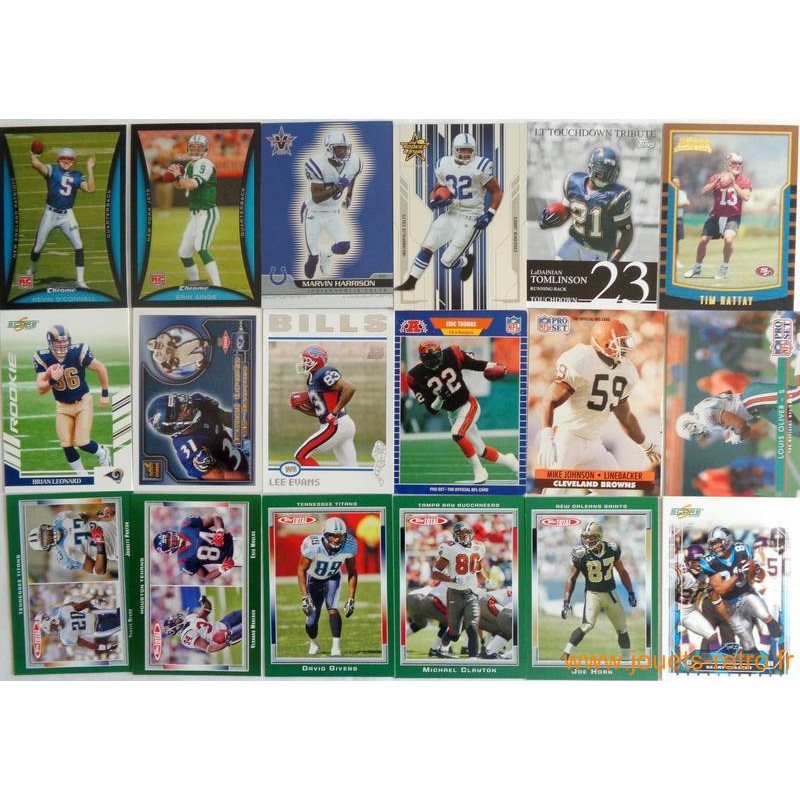 Lot 18 cartes football américain NFL - jouets rétro jeux de société  figurines et objets vintage