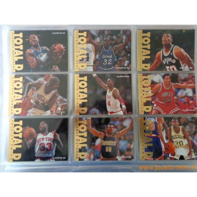 Lot 156 cartes NBA Fleer 95-96 série 1 - jouets rétro jeux de société  figurines et objets vintage