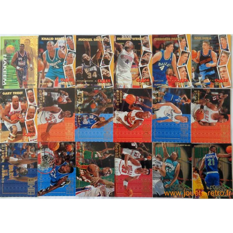 Lot 132 cartes NBA Fleer 9596 série 2 jouets rétro jeux de société