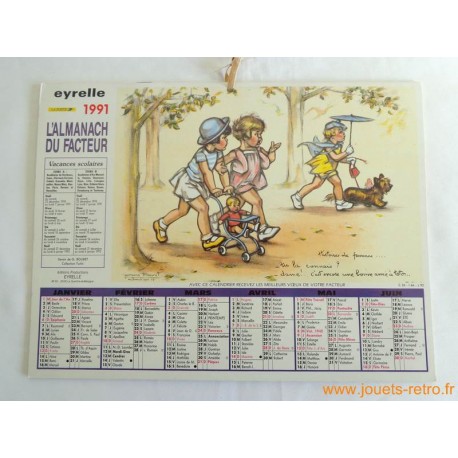 Almanach du facteur 1991 "Bouret enfants"
