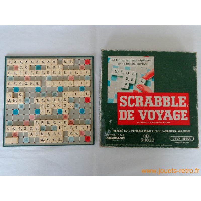 Scrabble de voyage - Jeu Spear 1973 - jouets rétro jeux de société  figurines et objets vintage