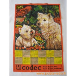 Torchon calendrier publicitaire Codec 1983 