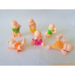 "Les Babies" lot de 6 figurines chair + habits