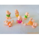 "Les Babies" lot de 6 figurines chair + habits