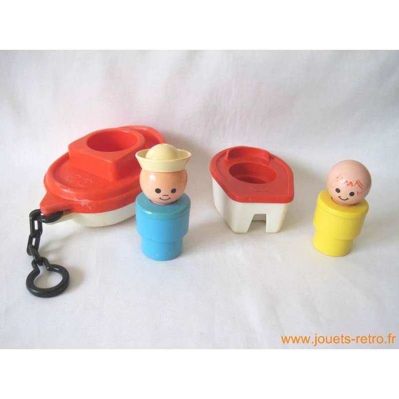 Lot jouets de bain Fisher Price 1974 - jouets rétro jeux de société  figurines et objets vintage