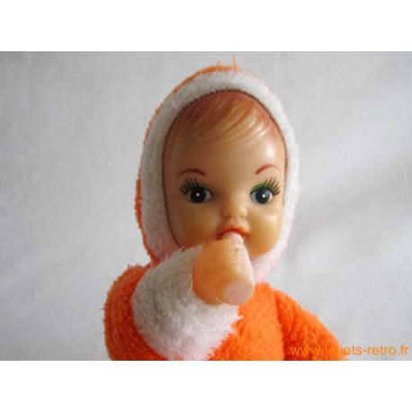 Poupon Rare Petitcollin Des Années 1960, 50 Cm, Garçon, Plastique Dur
