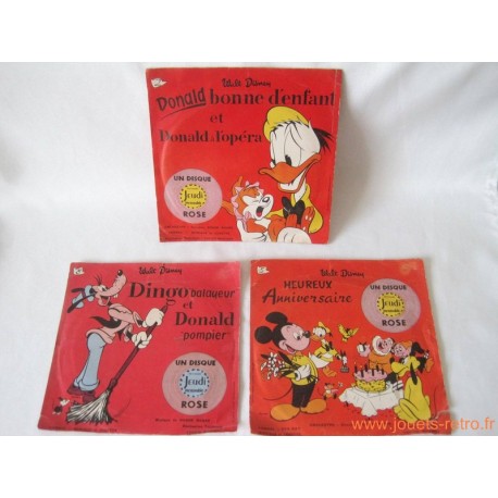 Lot disques 78 T Disney "Les Petits Disques Roses - Jeudi"