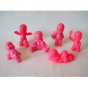 "Les Babies" lot de 6 figurines fluo rose et fushia