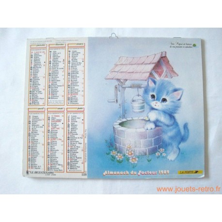 Almanach du facteur 1989 "chat et souris"