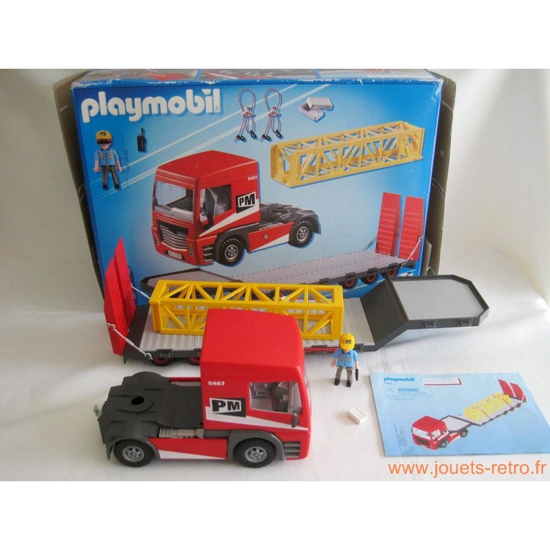 camion avec grande remorque Playmobil 5467 - jouets rétro jeux de société  figurines et objets vintage