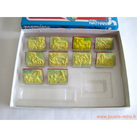 Lot De 20 Tampons Anciens école - Fernand Nathan Animaux Et Moyens De Transport