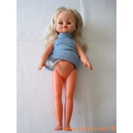 Poupée Blonde Type Barbie Avec Robe Ancienne Multicolore - Occasion En Bon état