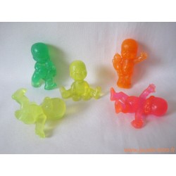 "Les Babies" lot de 5 figurines translucides à paillettes