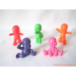 "Les Babies" lot de 5 figurines fluo