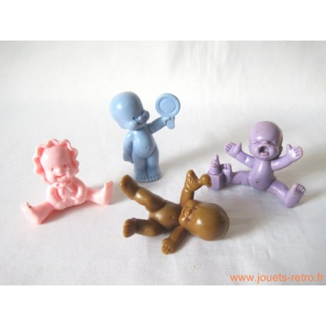 "Les Babies" lot de 4 figurines couleur