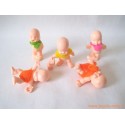 "Les Babies" lot de 5 figurines chair + habits