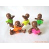 "Les Babies" lot de 5 figurines marrons + habits