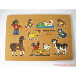 Puzzle en bois Animaux de la ferme Fisher Price 1982