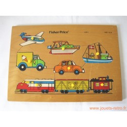 Puzzle en bois "transports" Fisher Price 1982
