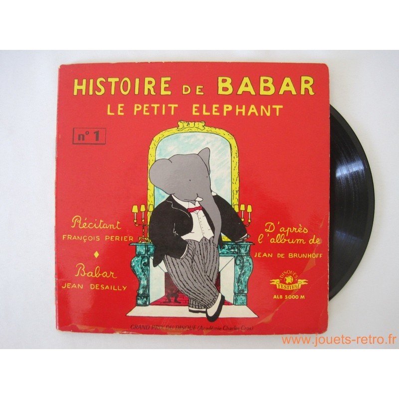 Histoire de Babar le petit éléphant - livre disque 45 T