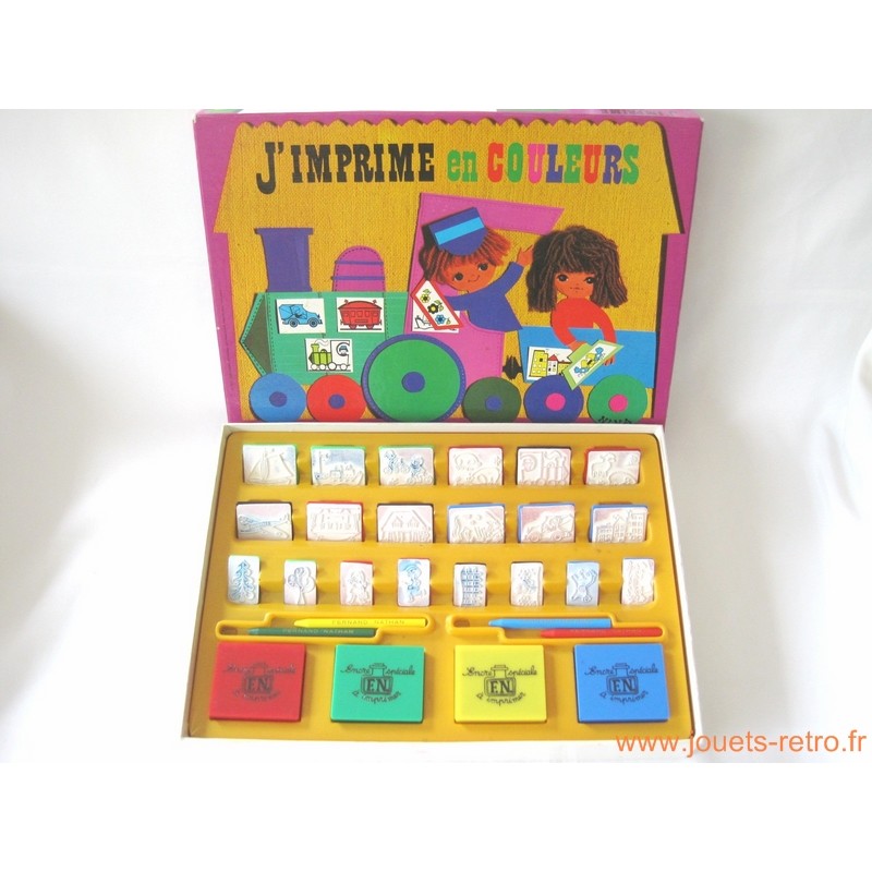 J'imprime en couleurs - jeu Nathan 1973