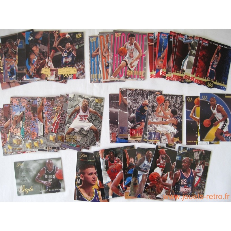 Lot 62 cartes NBA Fleer Skybox Flair UD 1996