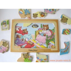 Puzzle en bois "famille ours" Fisher Price 1982