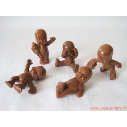 "Les Babies" lot de 5 figurines marron