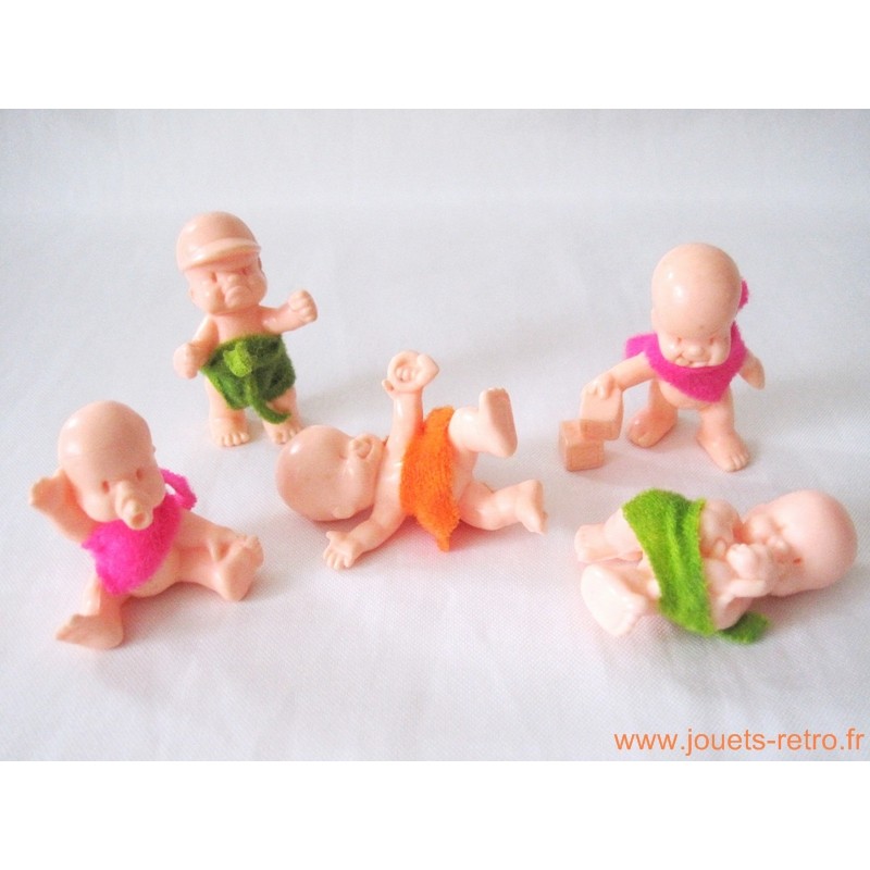 "Les Babies" lot de 5 figurines chair + habits