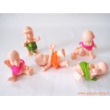 "Les Babies" lot de 5 figurines chair + habits