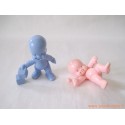 "Les Babies" lot de 5 figurines pastel bleu et rose