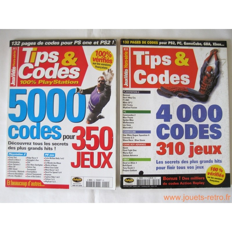 lot magazines jeux vidéo HS 1 et 2 "Tips & codes"