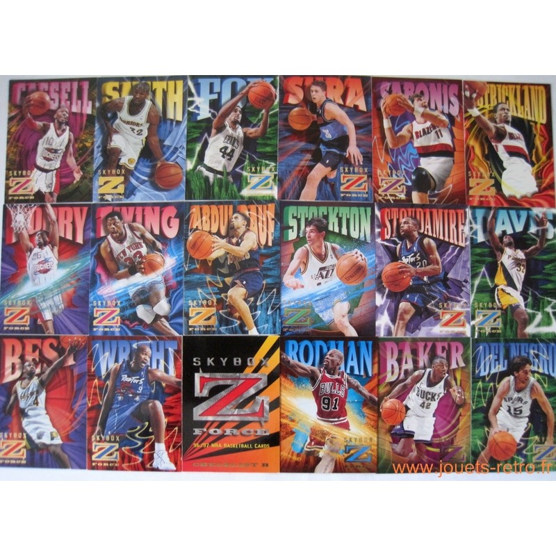 lot 45 cartes NBA Skybox Z Force 96-97 + stickers