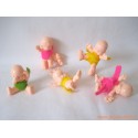 "Les Babies" lot de 5 figurines chair + habits