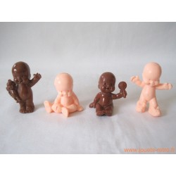 "Les Babies" lot de 4 figurines chair + marron