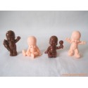 "Les Babies" lot de 4 figurines chair + marron