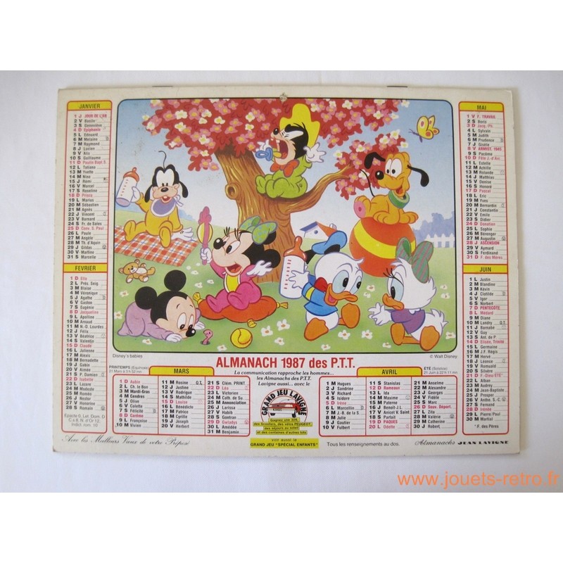 Almanach des PTT 1987 disney Babies / Basil Almanach des PTT 1987 disney Babies / Basil