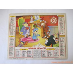 Almanach des PTT 1987 disney Babies / Basil