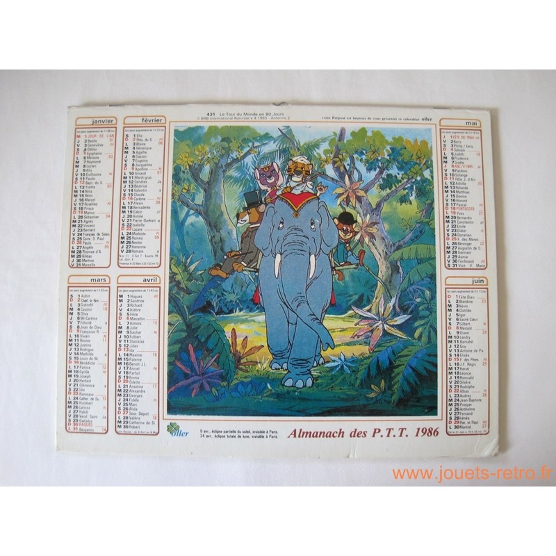 Almanach des PTT 1986 "Le tour du monde en 80 jours" Almanach des PTT 1986 "Le tour du monde en 80 jours"