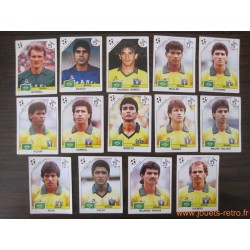 Lot 14 vignettes Panini World Cup Italia 90 - Brésil
